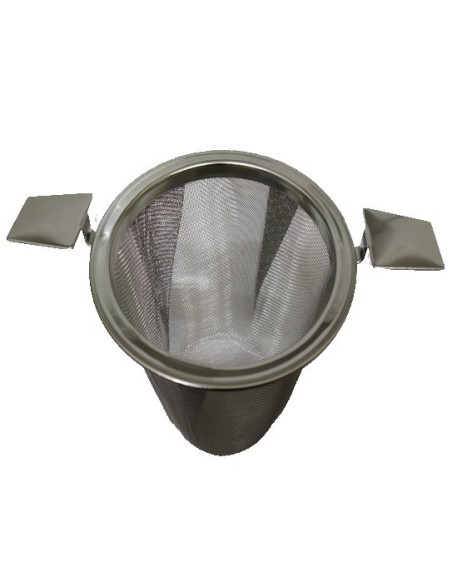 Filtro infusionador de doble asa de acero inox. para té o café.