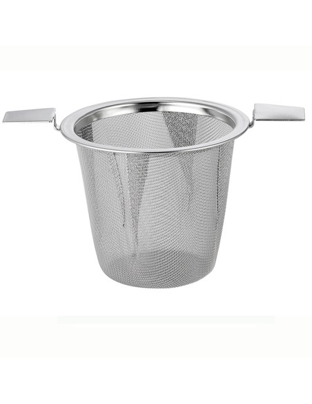 Filtro infusionador de doble asa de acero inox. para té o café.