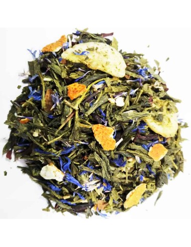 Disfruta del sabor afrutado y suave de nuestro té verde de naranja y plátano.