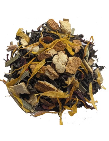 Descubre la frescura del té rojo Aire Fresco con piel de limón, caléndula, flor de cártamo y citronela: Una experiencia revitali