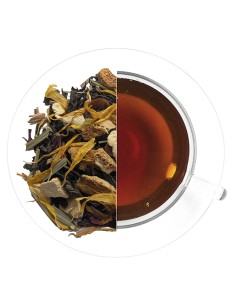Té negro con piel de limón, mandarina, pétalos de caléndula, citronela y cártamo.