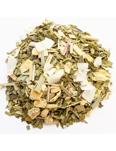 Prueba nuestra infusión de mate con citronela, jengibre y coco - Deliciosa y saludable.