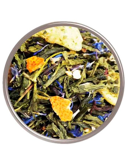 Disfruta del sabor afrutado y suave de nuestro té verde de naranja y plátano.