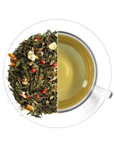 Té verde Beso del Caribe: Mezcla exótica de té verde y frutas para ofrecer a tus clientes - ¡Haz tu pedido ahora!