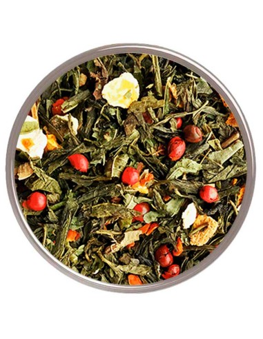 Té verde Beso del Caribe: Mezcla exótica de té verde y frutas para ofrecer a tus clientes - ¡Haz tu pedido ahora!